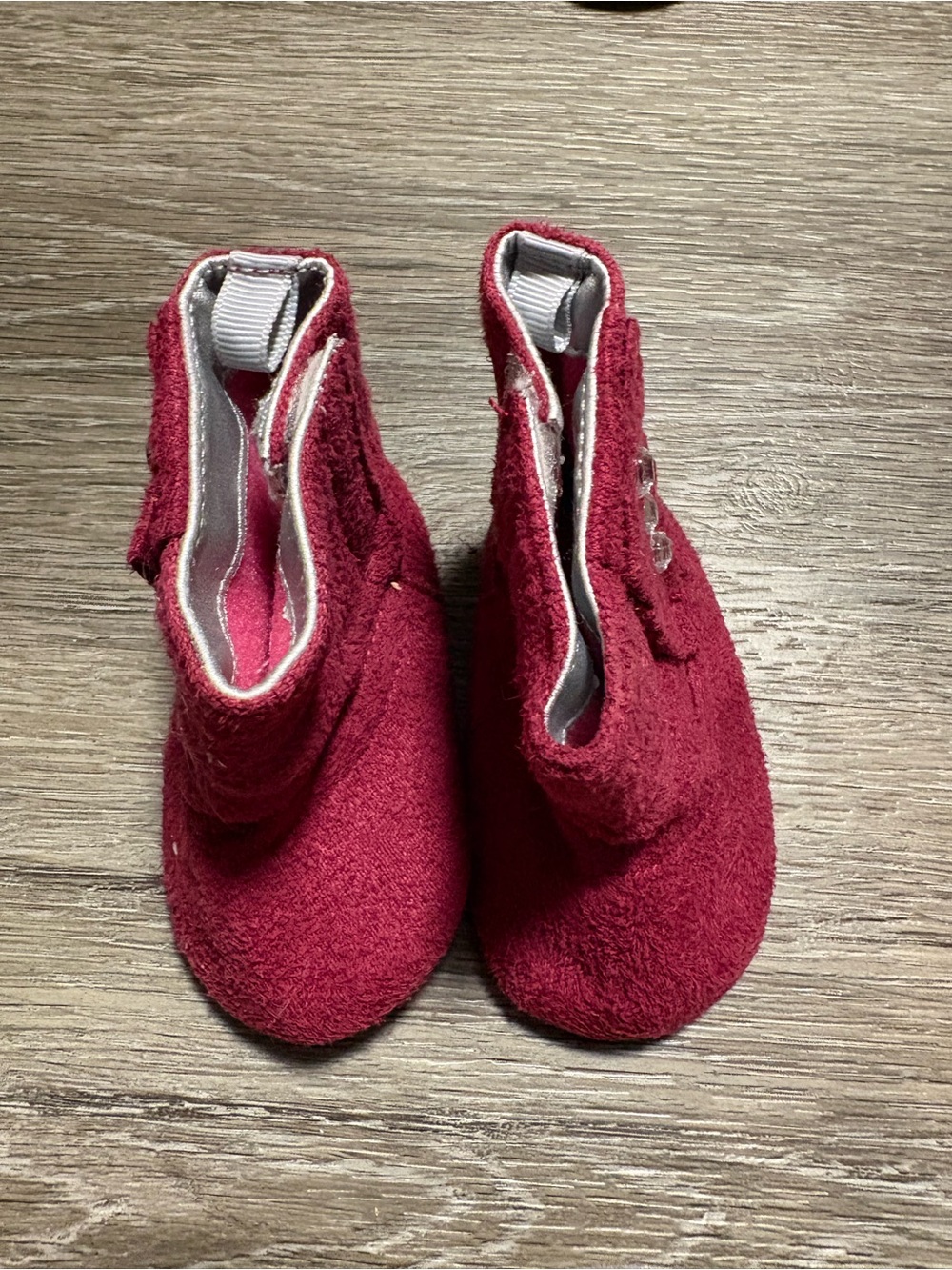 Kids Cozy Burgundy Bootie Shoes